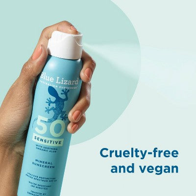 Blue Lizard Sensitive Mineral Sunscreen Spray SPF 50+ 5 oz - New