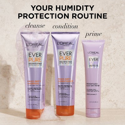 L'Oreal Paris EverPure Frizz-Defy Conditioner with Marula Oil 8.5 fl oz - Imperfect Container