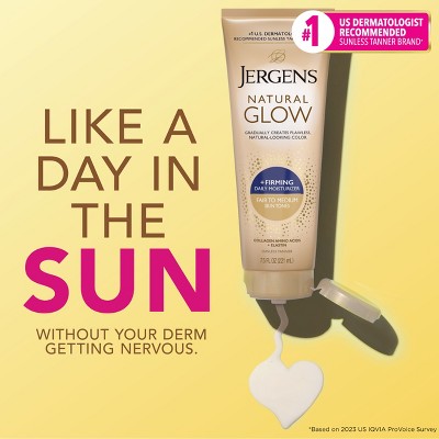 Jergens Natural Glow Skin Firming Moisturizer + Sunless Self Tanning Lotion Fair to Medium 7.5 fl oz - New