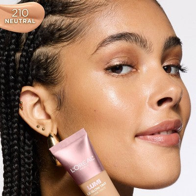 L'Oreal Paris Lumi Le Glow Tint Liquid Skin Tint 210 Neutral 0.84 fl oz - Imperfect Container