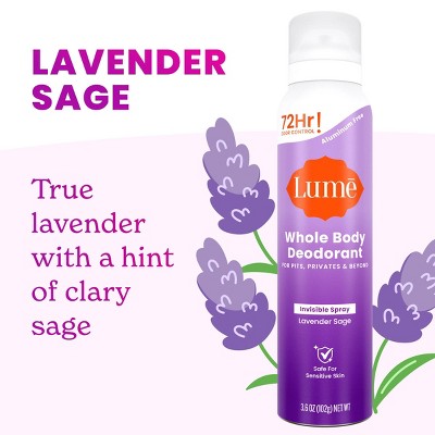 Lume Whole Body Deodorant Spray Lavender 3.6oz - Imperfect Container