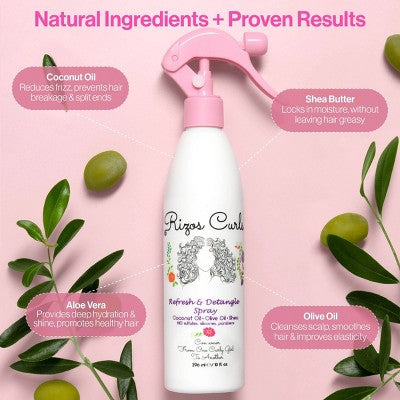 Rizos Curls Refresh & Detangle Spray 10 fl oz - Imperfect Container