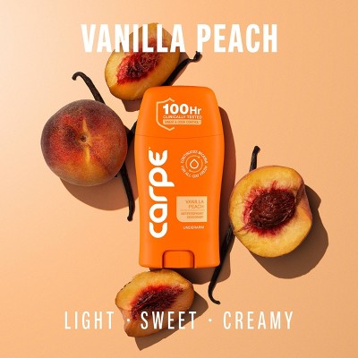Carpe Women's 100HR Sweat & Odor Control Antiperspirant Deodorant Vanilla Peach 1.76oz - Imperfect Container