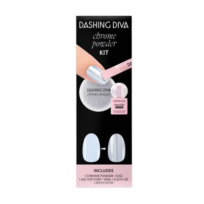 Dashing Diva Chrome Powder Kit Silver Chrome 3ct - Imperfect Box