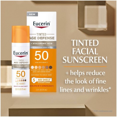 Eucerin Age Defense Face Sunscreen Tinted Lotion SPF 50 2.5 fl oz - Imperfect Box