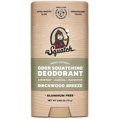 DR. SQUATCH Men's Deodorant Birchwood Breeze 2.65oz - New