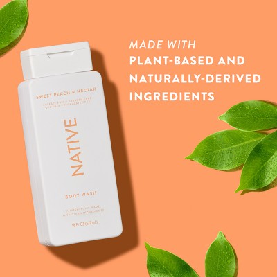 Native Body Wash Sweet Peach & Nectar Sulfate Free 18 fl oz - Imperfect Container
