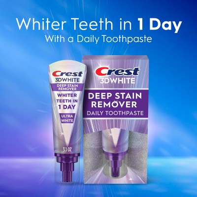 Crest 3D White Deep Stain Remover Daily Toothpaste - Ultra White - 3.1oz