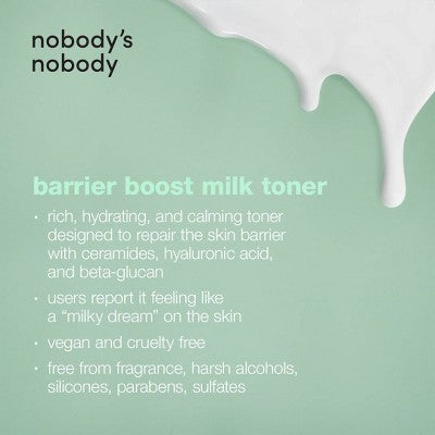 nobody's nobody Barrier Boost Milk Toner 4.73 fl oz - Imperfect Container