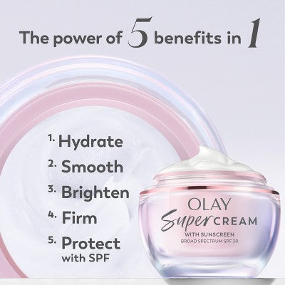 Olay Super Cream Ultra Lightweight Facial Moisturizer SPF 30 0.5oz - Imperfect Box