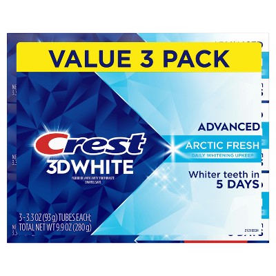 Crest 3D White Advanced Teeth Whitening Toothpaste Arctic Fresh 3.3oz - Imperfect Box