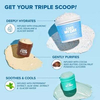 I DEW CARE Wash Off Mask & Headband Set Sundae Scoop 4ct - Imperfect Box