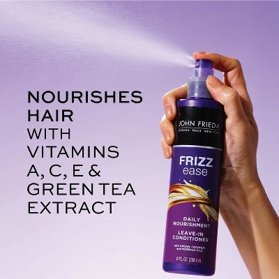 John Frieda Frizz Ease Daily Nourishment Leave-In Conditioner Spray for Frizz-Prone Hair 8 fl oz - Imperfect Container