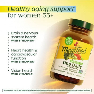 MegaFood Womens Multivitamin over 50 Vegetarian Tablets 60ct - New