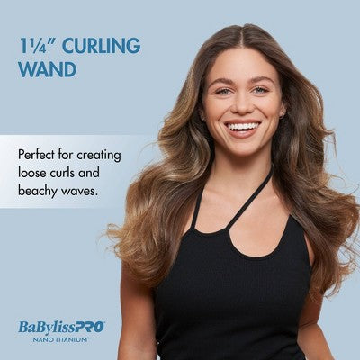 BaBylissPRO Nano Titanium Curling Wand Blue - New