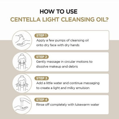SKIN1004 Madagascar Centella Light Cleansing Oil Korean for Makeup Impurities Removal 200ml - Imperfect Box