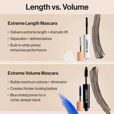 Honest Beauty Extreme Length Mascara + Lash Primer 0.81 fl oz/3pk - Imperfect Box