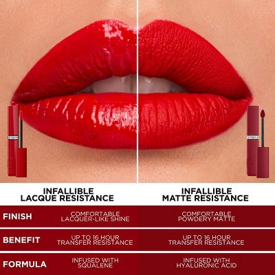 L'Oreal Paris Infallible Lacque Resistance Liquid Lipstick Berry Bordeaux 0.13 fl oz - New