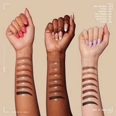 NYX Professional Makeup Zero to Brow Longwear Eyebrow Gel 08 Black 0.06 fl oz - Imperfect Box