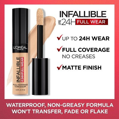 L'Oreal Paris Infallible Full Wear, Full Coverage, Waterproof Concealer 325 Eggshell 0.33 fl oz - Imperfect Container