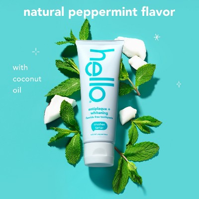 hello Antiplaque and Whitening Fluoride Free Toothpaste Natural Peppermint 5oz/2pk - Imperfect Box