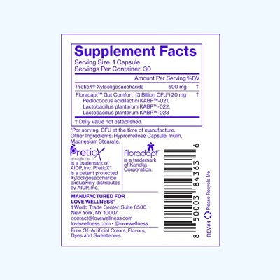 Love Wellness Gut Feelings Probiotics for a Healthy Gut & Immunity 30ct - Imperfect Container