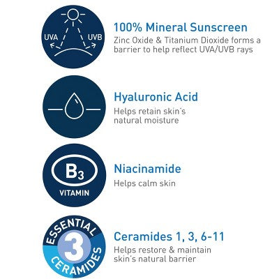 CeraVe Hydrating Mineral Face Sunscreen Lotion & SPF 30 2.5oz - Imperfect Box
