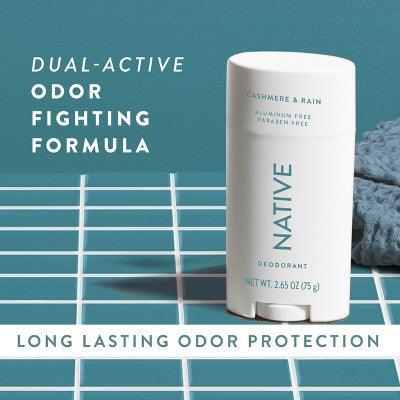 Native Deodorant for Women & Men Cashmere & Rain Aluminum-Free 2.65oz - Imperfect Container