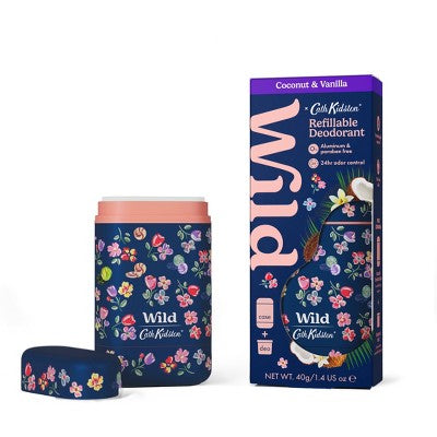 Wild Cosmetics Navy Flower Case with Starter Kit Coconut & Vanilla 5.29oz - Missing Box