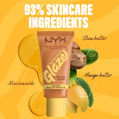 NYX Professional Makeup Buttermelt Glaze Skin Tint SPF 30 Almond Butta 1.01 fl oz - Imperfect Container