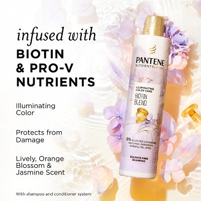 Pantene Illuminating Biotin Shampoo, Nutrient Blends 9.6 fl oz - New