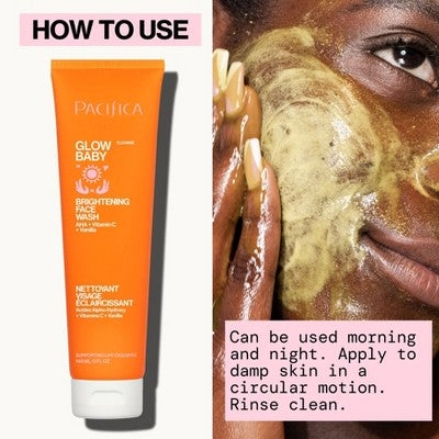 Pacifica Glow Baby Brightening Face Wash Orange 5 fl oz - Imperfect Container