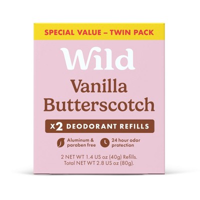 Wild Cosmetics Vanilla Butterscotch Deodorant Refills 1.4oz/2ct - Imperfect Box