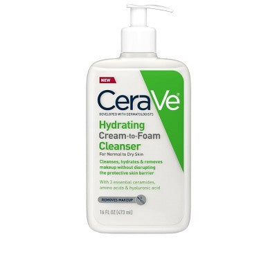 CeraVe Hydrating Cream-to-Foam Face Wash with Hyaluronic Acid 16 fl oz - New