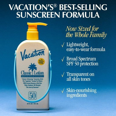Vacation Classic Lotion Sunscreen SPF 50 20 fl oz - Imperfect Container