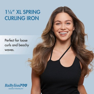 BaBylissPRO Nano Titanium Extended Barrel Curling Iron Blue - Imperfect Box