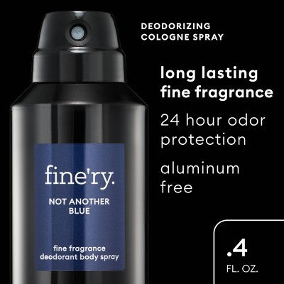 fine'ry. Men's Deodorant Spray Not Another Blue 4oz - Imperfect Container