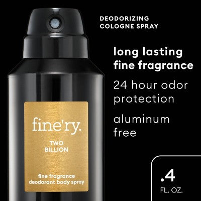 fine'ry. Men's Deodorant Spray Two Billion 4oz - Imperfect Container