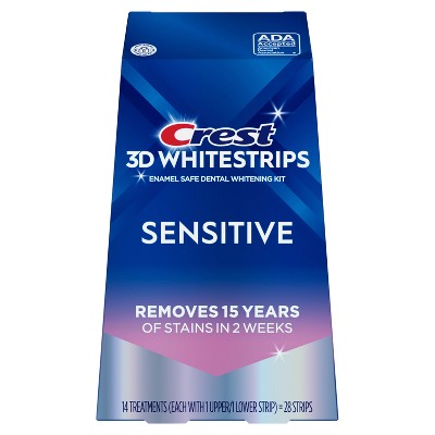 Crest 3D Whitestrips Sensitive White Kit 14 Treatments - Imperfect Box