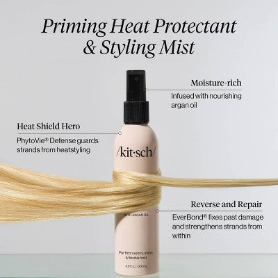 Kitsch Priming Argan Oil Heat Protectant & Styling Spray 6.8 oz - New