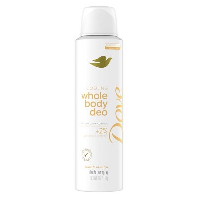Dove Beauty Whole Body Deodorant Spray Peach & White Tea 4oz - Imperfect Container