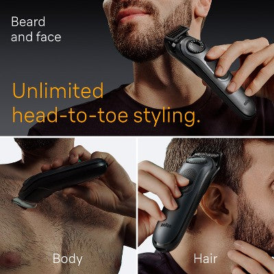 BRAUN ALL-IN-ONE STYLE KIT SERIES 5 AIO5490 RECHARGEABLE 9-IN-1 BODY, BEARD; HAIR TRIMMER - Imperfect Box
