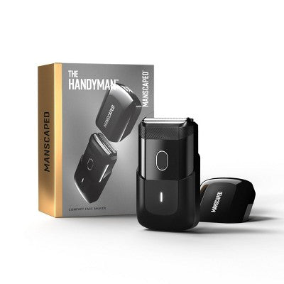 MANSCAPED The Handyman Compact Face Shaver, Portable SkinSafe Men's Travel Facial Hair Electric Razor - Imperfect Box