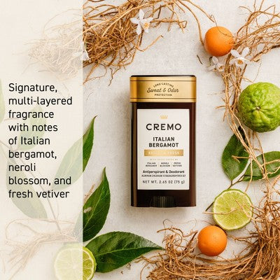 Cremo Solid Antiperspirant Italian Bergamot 2.65oz - Imperfect Container