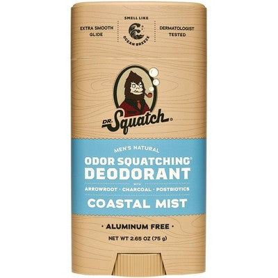 DR. SQUATCH Men's Natural Solid Deodorant Coastal Mist 2.65oz - Imperfect Container
