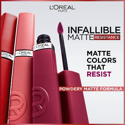 L'Oreal Paris Infallible Matte Resistance Liquid Matte Lipstick 105 Breakfast in Bed 0.16 fl oz - New