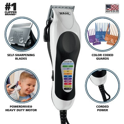 Wahl Color Pro Plus Corded Electric Hair Clipper Set with Color Coded Attachment Guards - Missing Box