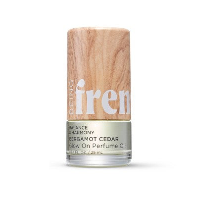 Being Frenshe Glow On Roll-On Fragrance with Essential Oils Earthy Bergamot Cedar 0.84 fl oz - Imperfect Container