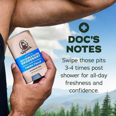 DR. SQUATCH Men's Invisible Glide Deodorant Natural Fresh Falls 2.65oz - Imperfect Container