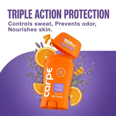 Carpe Women's 100HR Sweat & Odor Control Antiperspirant Deodorant Lavender Citrus 1.76oz - Imperfect Container